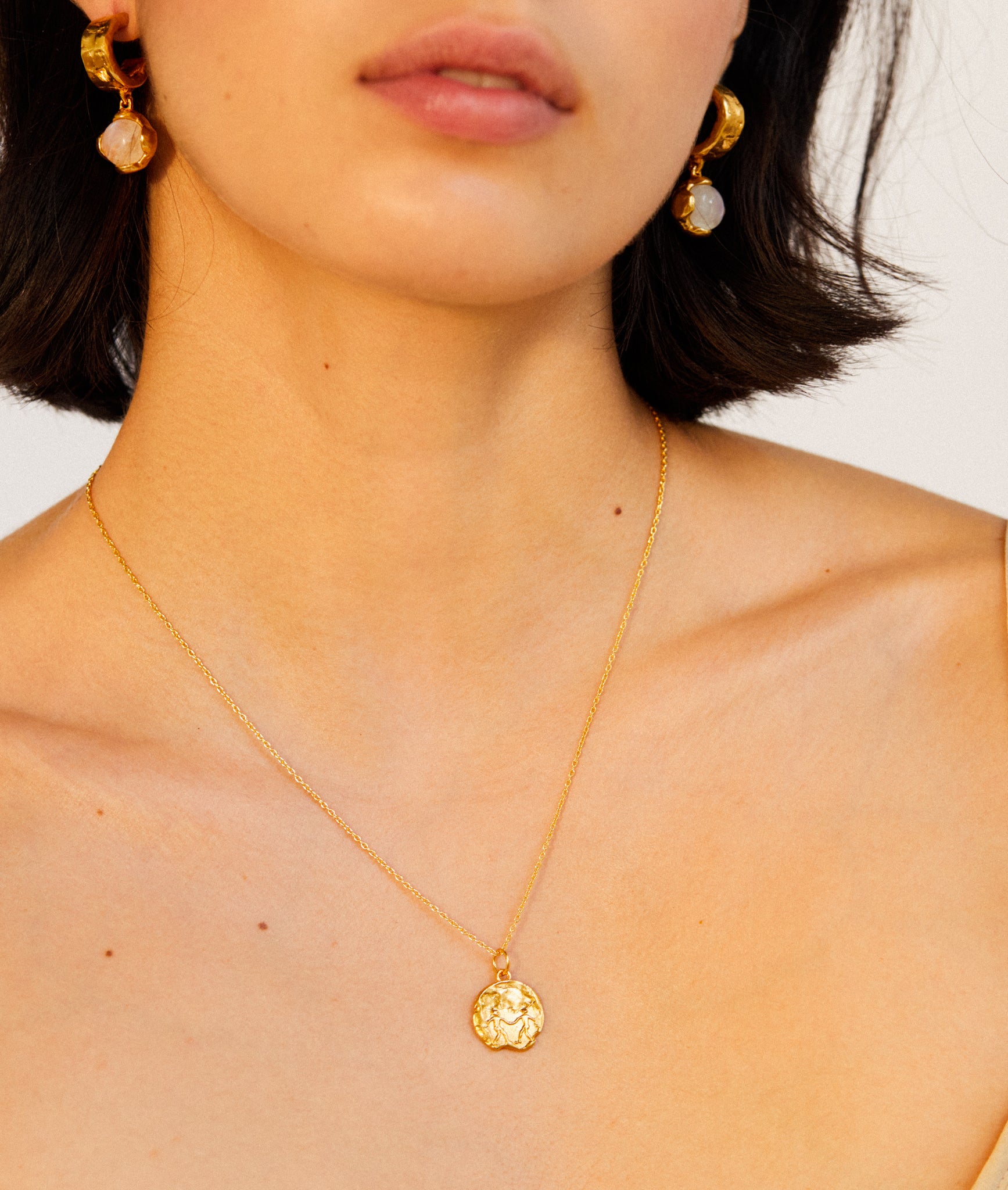 Gemini Necklace 9k Gold Zodiac Pendant Alighieri