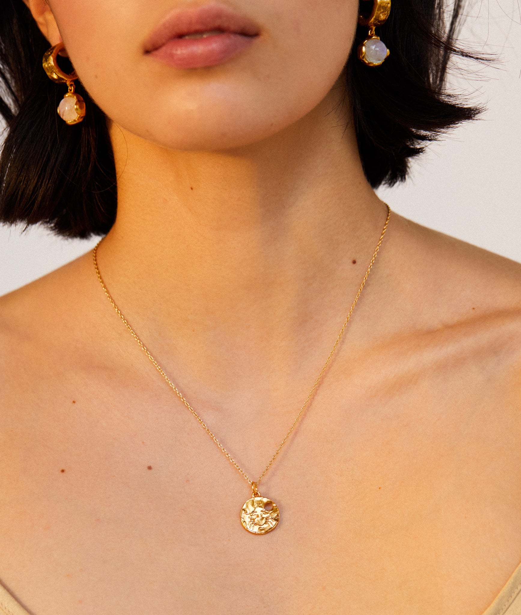 Cancer Necklace 24k Gold Plated Zodiac Pendant Alighieri