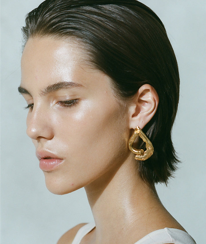 Earrings Hoops in 24kt Gold Plating and Silver Alighieri Jewellery