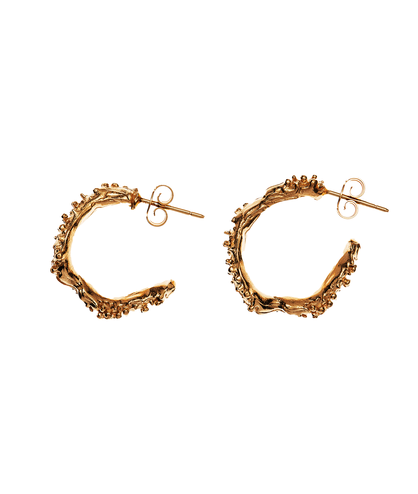 The Lunar Rocks Hoop Earrings 24kt Gold Plated Alighieri Jewellery