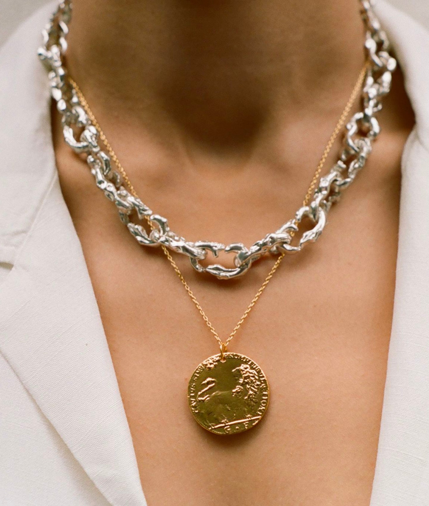 Il Leone Medallion 24kt Gold Plated Necklace Alighieri Jewellery