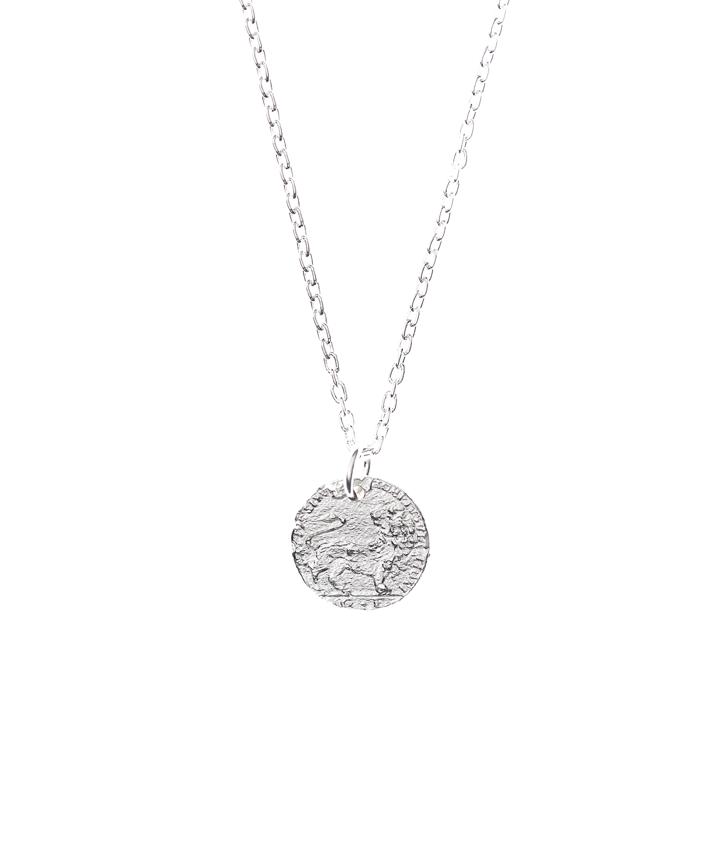 Snow Lion Cub Necklace Recycled Sterling Silver Coin Alighieri